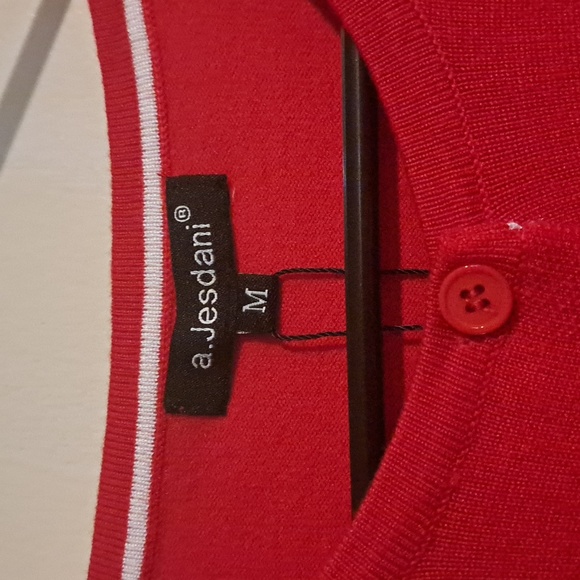 A.Jesdani Women's Button Down Crew Neck Long Sleeve Soft Knit Cardigan Sweater M - Picture 2 of 8